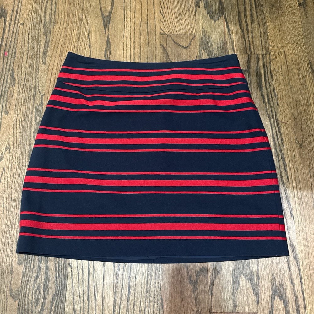 LOFT Red and Blue Mini Skirt